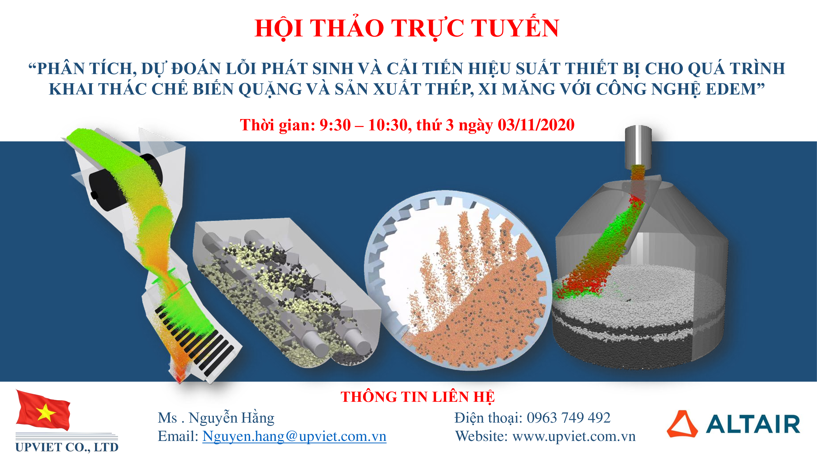 WEBINAR - Phân tích, dự đoán lỗi phát sinh và cải tiến hiệu suất thiết bị cho quá trình khai thác chế biến quặng và sản suất thép, xi măng với công nghệ EDEM